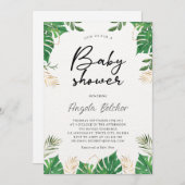 Tropical Greenery Baby shower Kaart (Voorkant / Achterkant)