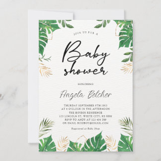 Tropical Greenery Baby shower Kaart