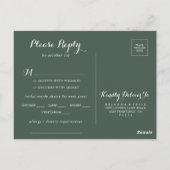 Tropical Greenery Blanc Floral Choix de Menu RSVP (Dos)