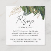 Tropical Greenery Botanical QR Code Wedding RSVP Informatiekaartje (Voorkant)