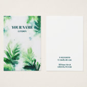 Tropical Greenery leafy Earring Display Kaart (Voorkant /achterkant)