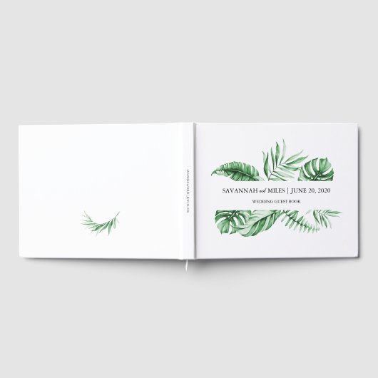 Tropical Greenery Palm Mariage Livre d'invité (Complet)
