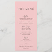 Tropical Greenery Rose Destination Menu Mariage (Devant)