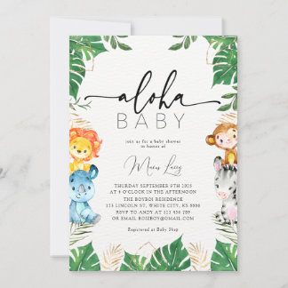 Tropical Greenery Safari Baby shower Kaart
