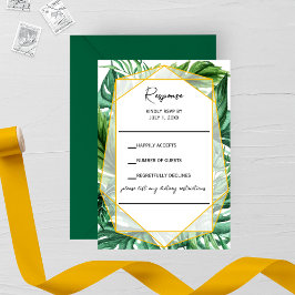 Tropical Greenery Wedding RSVP Card