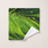 Tropical Greens avec gouttes de pluie (Gant de toilette)