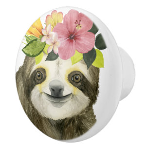 Tropical Halo Sweet Sloth Keramische Knop