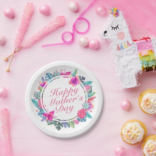 Tropical Happy Moederdag Lijst Paper Bord (Feest)