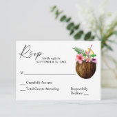 Tropical Hawaiian Floral Coconut Tree RSVP (Debout devant)