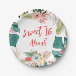 Tropical Hawaiian Sweet 16 Birthday Paper Bord