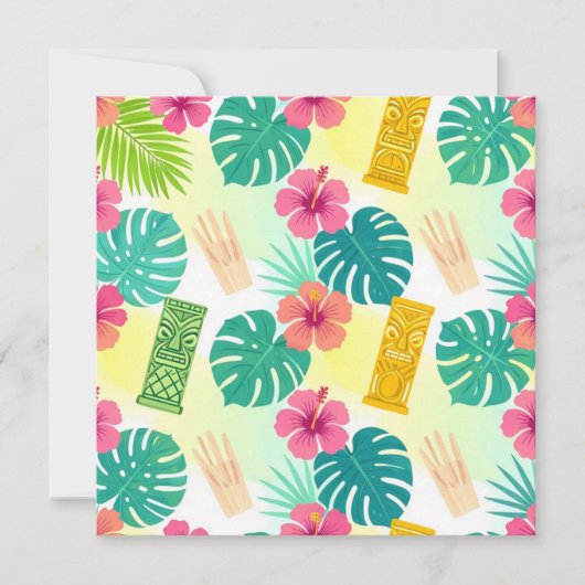 Tropical Hawaiian Tiki Pattern for Parties Wedding (Voorkant)