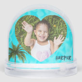 Tropical Heart Photos Grandkids Gift Snow Globe (Arrière)