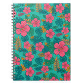 Tropical Hibiscus and Palm Leaf Pattern Notitieboek (Voorkant)