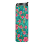 Tropical Hibiscus and Palm Leaf Pattern  Thermosbeker (Gedraaid links)