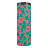 Tropical Hibiscus and Palm Leaf Pattern  Thermosbeker (Achterkant)