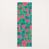 Tropical Hibiscus and Palm Leaf Pattern Yogamat (Achterkant)