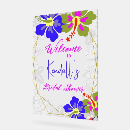 Tropical Hibiscus Bridal Shower Welcome (Angle)
