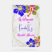 Tropical Hibiscus Bridal Shower Welcome Acryl Bord (Voorkant)