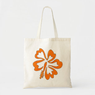 Tropical Hibiscus Flower Tote Bag - Orange