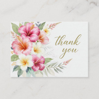 Tropical Hibiscus Hawaiian  Thank You Card Informatiekaartje