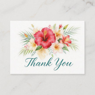 Tropical Hibiscus Hawaiian Thank You Card Informatiekaartje