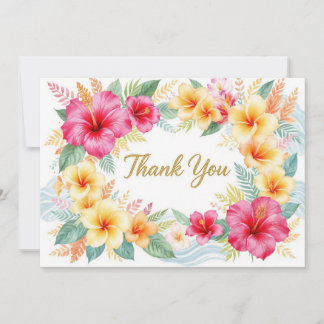 Tropical Hibiscus Hawaiian Thank You Card Notitiekaartje