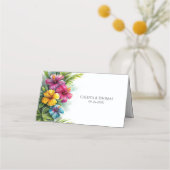 Tropical Hibiscus Wedding Place Card (Achterkant)