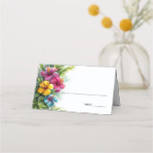 Tropical Hibiscus Wedding Place Card (Voorkant)