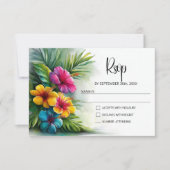 Tropical Hibiscus Wedding RSVP (Devant)