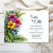 Tropical Hibiscus Wedding Save the Date
