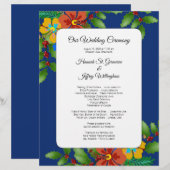 Tropical Holiday Theme Beach Wedding Programme (Devant / Derrière)