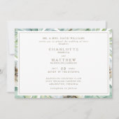 Tropical Horizontal Gold Faire-part de mariage bla (Devant)