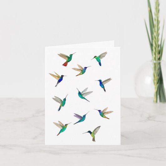 Tropical Hummingbirds Card for all occasions (Devant)