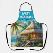 Tropical Hut Christmas Palm Tree Personalized Schort (Voorkant)