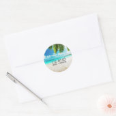 Tropical Island Beach Bruiloft Stickers (Envelop)