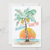 Tropical Island Beach Palm Tree Kerstmis Kaart (Voorkant)