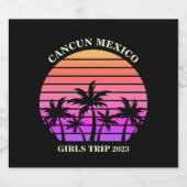 Tropical Island Beach Palm Tree Party Champagne Sparkling Wijnetiket (Enkel label)