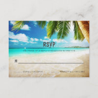 Tropical Island Beach Wedding RSVP-kaart