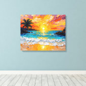 Tropical Island Beach Wrapped Canvas | kustijs (Insitu (Houten vloer))