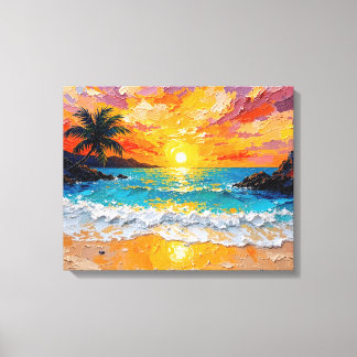 Tropical Island Beach Wrapped Canvas | kustijs Afdruk