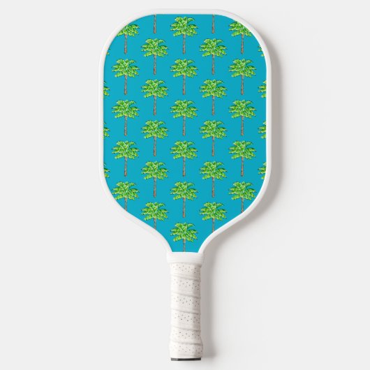 Tropical Island Blauwe Palm Pickleball Paddle (Voorkant)