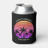 Tropical Island Custom Beach Palm Tree Meisjes Tri Blikjeskoeler (Blikje Voorkant)