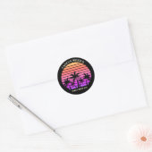 Tropical Island Custom Beach Palm Tree Meisjes Tri Ronde Sticker (Envelop)