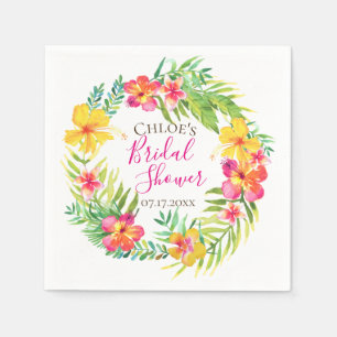 Tropical Island Floral krans gepersonaliseerd Servet