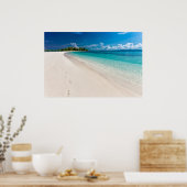 Tropical Island Footprints On The Sand Poster (Keuken)