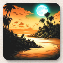 Tropical Island Moonlight Onderzetter