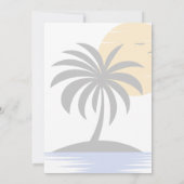Tropical Island Palm Sunset Uitnodiging (Achterkant)