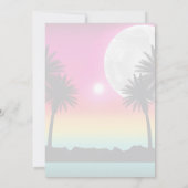 Tropical Island Palm Sunset Uitnodiging (Achterkant)