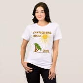 Tropical Island Palm Tree Spring Break Tri-Blend Shirt (Voorkant volledig)