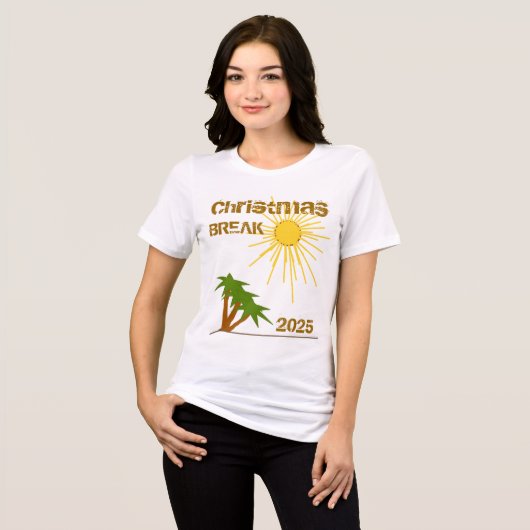 Tropical Island Palm Tree Spring Break Tri-Blend Shirt (Voorkant volledig)